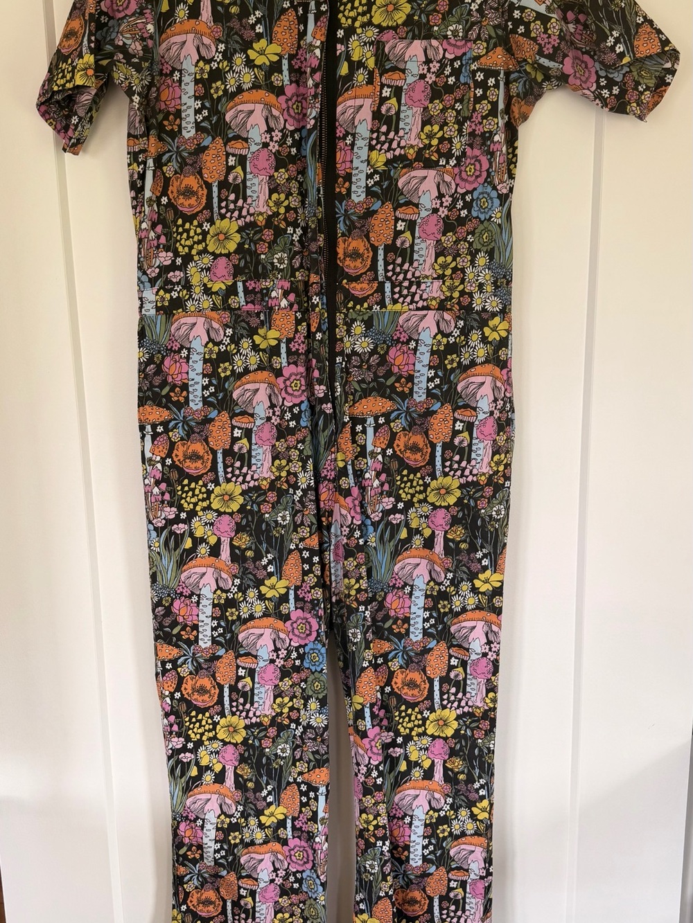 Nooworks Black Floral & Mushroom Print Jumpsuit